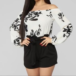 Off shoulder romper